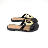 Beira Rio 8560-101 Slip-on Flat Sandal in Black