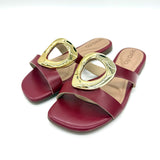 Beira Rio 8560-101 Slip-on Flat Sandal in Cherry