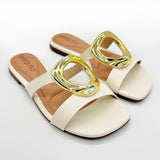 Beira Rio 8560-101 Slip-on Flat Sandal in Off White