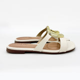 Beira Rio 8560-101 Slip-on Flat Sandal in Off White