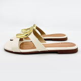 Beira Rio 8560-101 Slip-on Flat Sandal in Off White