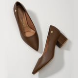 Vizzano 1220-315 Block Heel Pump in Cappuccino Napa