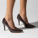 Vizzano 1184-1101 Pointy Toe Pump in Cocoa Patent