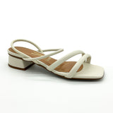 Vizzano 6454-108 Low Heel Sandal in Off White