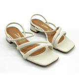 Vizzano 6454-108 Low Heel Sandal in Off White
