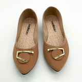 Moleca 5727-116 Pointy Toe Flat in Nude