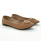 Moleca 5727-116 Pointy Toe Flat in Nude