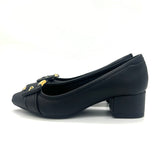 Modare 7340-133 Block Heel Pointy Toe Pump in Black Napa