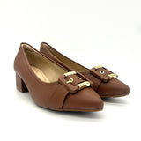 Modare 7340-133 Block Heel Pointy Toe Pump in Hazelnut Napa
