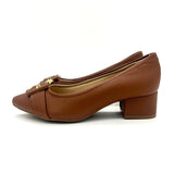 Modare 7340-133 Block Heel Pointy Toe Pump in Hazelnut Napa