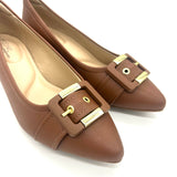 Modare 7340-133 Block Heel Pointy Toe Pump in Hazelnut Napa