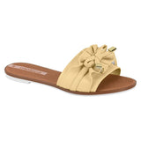 Moleca 5297-446 Ruffled Slip-on Sandal in Butter