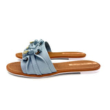 Moleca 5297-446 Ruffled Slip-on Sandal in Sky Blue