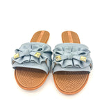 Moleca 5297-446 Ruffled Slip-on Sandal in Sky Blue