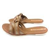 Moleca 5297-474 Slip-on Flat Sandal in Gold Glow