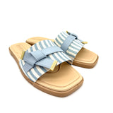 Moleca 5494-220 Slip-on Flat Sandal in Multi Blue