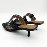 Vizzano 6518-103 Kitten Heel Mule in Black Patent