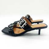 Vizzano 6518-103 Kitten Heel Mule in Black Patent