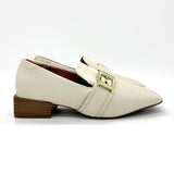 Vizzano 1445-102 Square Toe Loafer in Off White Napa
