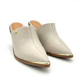 Vizzano 1323-200 Block Heel Pointy Toe Mule in Grey Napa