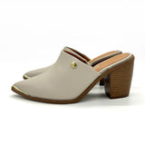 Vizzano 1323-200 Block Heel Pointy Toe Mule in Grey Napa
