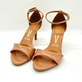 Vizzano 6524-100 Mid Heel Sandal in Nude Patent