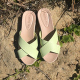 Beira Rio 8387-501 Slip-on Sandal in Mint Napa