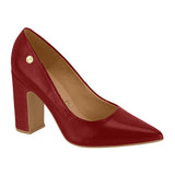 Vizzano 1285-400 Block Heel Pointy Toe Pump in Cherry Napa