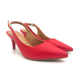 Vizzano 1185-700 Mid Heel Slingback in Ruby Red Napa
