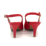 Vizzano 1185-700 Mid Heel Slingback in Ruby Red Napa