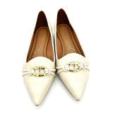 Vizzano 1206-1004 Pointy Toe Flat in Off White