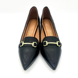 Vizzano 1220-378 Block Heel Pointy Toe Pump in Black Napa