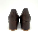 Vizzano 1220-378 Block Heel Pointy Toe Pump in Chocolate Napa