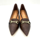 Vizzano 1220-378 Block Heel Pointy Toe Pump in Chocolate Napa