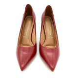 Vizzano 1285-400 Block Heel Pointy Toe Pump in Cherry Napa
