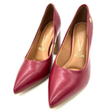 Vizzano 1285-400 Block Heel Pointy Toe Pump in Cherry Napa
