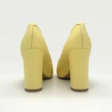 Vizzano 1285-400 Block Heel Pointy Toe Pump in Yellow Napa