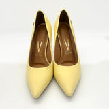 Vizzano 1285-400 Block Heel Pointy Toe Pump in Yellow Napa