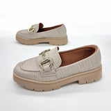 Vizzano 1422-101 Flat Loafer in Beige Croco