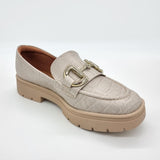 Vizzano 1422-101 Flat Loafer in Beige Croco