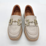 Vizzano 1422-101 Flat Loafer in Beige Croco