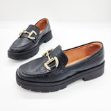 Vizzano 1422-101 Flat Loafer in Black Croco