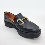 Vizzano 1422-101 Flat Loafer in Black Croco