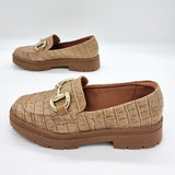 Vizzano 1422-101 Flat Loafer in Caramel Croco