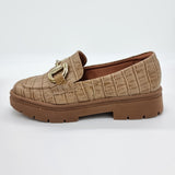 Vizzano 1422-101 Flat Loafer in Caramel Croco