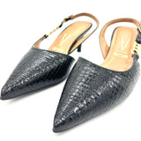 Vizzano 1456-104 Mid Heel Pointy Toe Slingback Pump in Black
