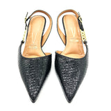 Vizzano 1456-104 Mid Heel Pointy Toe Slingback Pump in Black