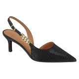 Vizzano 1456-104 Mid Heel Pointy Toe Slingback Pump in Black