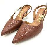 Vizzano 1456-104 Mid Heel Pointy Toe Slingback Pump in Mocha