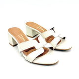 Vizzano 6291-1180 Block Heel Slip-on Sandal in Off White